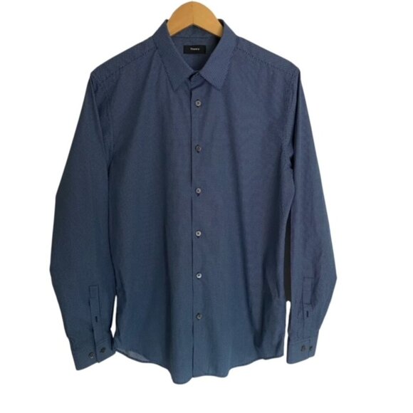 Theory Sylvain Double Geo Print Shirt Large - Picture 1 of 4